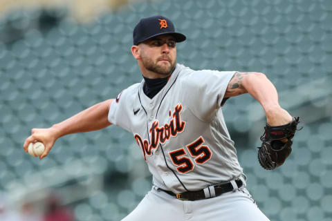 MINNEAPOLIS, MN – MAY 25: Alex Lange #55 of the Detroit Tigers delivers a pitch against the Minnesota Twins in the ninth inning of the game at Target Field on May 25, 2022 in Minneapolis, Minnesota. The Tigers defeated the Twins 4-2 in ten innings. (Photo by David Berding/Getty Images)