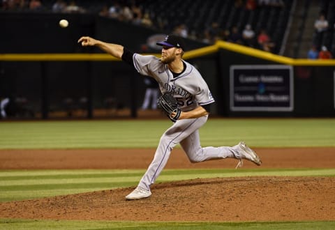 Daniel Bard #52 of the Colorado Rockies (Photo by Norm Hall/Getty Images)