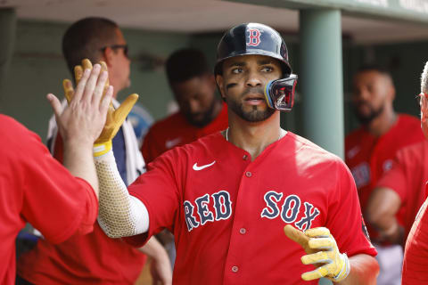 Xander Bogaerts #2 of the Boston Red Sox (Photo By Winslow Townson/Getty Images)