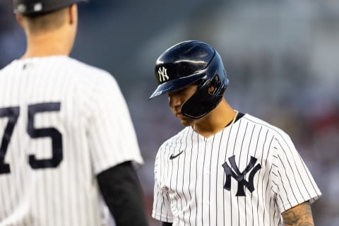 Gleyber Torres #25 of the New York Yankees (Photo by Dustin Satloff/Getty Images)