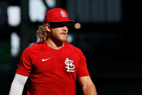 Harrison Bader #48 of the St. Louis Cardinals (Photo by John Fisher/Getty Images)