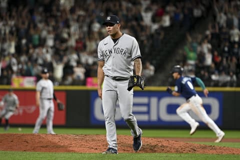 Jonathan Loaisiga #43 of the New York Yankees (Photo by Alika Jenner/Getty Images)