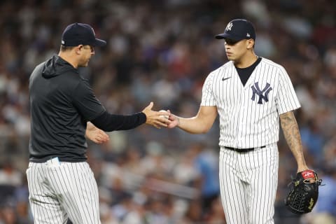 Jonathan Loaisiga #43 of the New York Yankees (Photo by Sarah Stier/Getty Images)