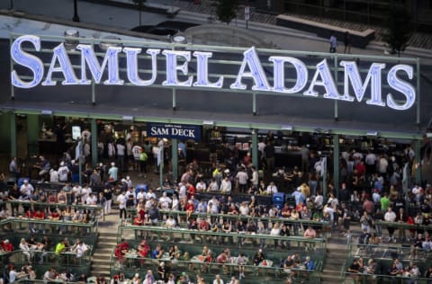 BOSTON, MA - AUGUST 13: An aerial general view of the Samuel Adams Deck during a game between the Boston Red Sox and the New York Yankees on August 13, 2022 at Fenway Park in Boston, Massachusetts.(Photo by Billie Weiss/Boston Red Sox/Getty Images)