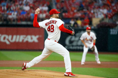 ST. LOUIS, MO - SEPTEMBER 02: Starter Jordan Montgomery #48 of the St. Louis Cardinals delivers a pitch during the first inning against the Chicago Cubs at Busch Stadium on September 2, 2022 in St. Louis, Missouri. (Photo by Scott Kane/Getty Images)