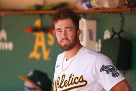 Pitcher Ken Waldichuk #64 of the Oakland Athletics (Photo by Lachlan Cunningham/Getty Images)