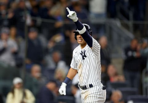 Oswaldo Cabrera #95 of the New York Yankees (Photo by Elsa/Getty Images)