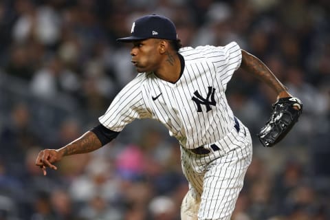 Miguel Castro #30 of the New York Yankees (Photo by Elsa/Getty Images)