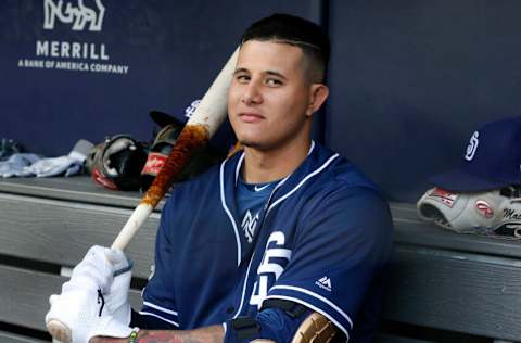 NEW YORK, NEW YORK - MAY 28: Manny Machado #13 of the San Diego Padres looks on before a game against the New York Yankees at Yankee Stadium on May 28, 2019 in New York City. The Padres defeated the Yankees 5-4. (Photo by Jim McIsaac/Getty Images)