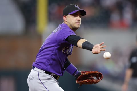 Jose Iglesias #11 of the Colorado Rockies (Photo by Todd Kirkland/Getty Images)