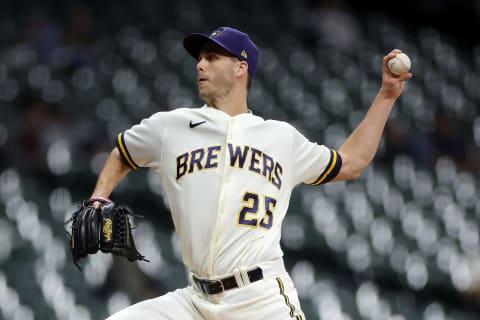 Taylor Rogers #25 of the Milwaukee Brewers (Photo by Stacy Revere/Getty Images)