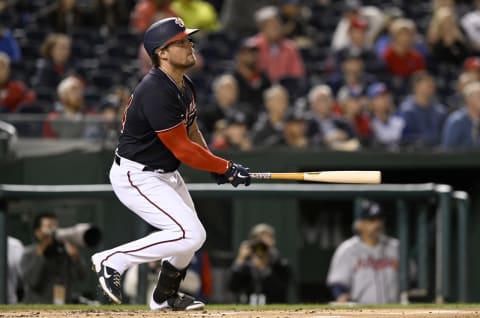 Luke Voit #34 of the Washington Nationals (Photo by G Fiume/Getty Images)