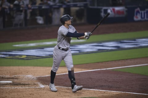 New York Yankees designated hitter Giancarlo Stanton (27) Mandatory Credit: Orlando Ramirez-USA TODAY Sports