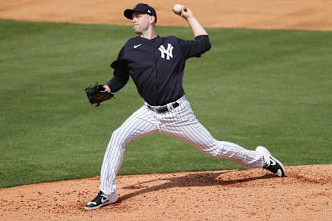 New York Yankees pitcher Lucas Luetge (63) Mandatory Credit: Kim Klement-USA TODAY Sports