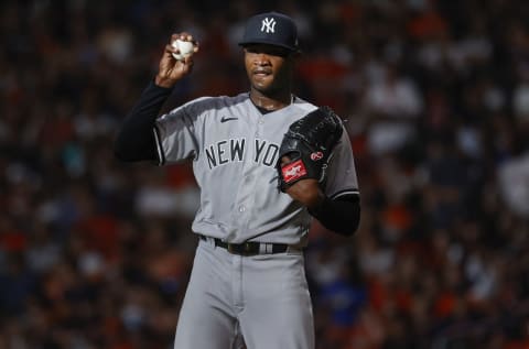 New York Yankees starting pitcher Domingo German (55) Mandatory Credit: Troy Taormina-USA TODAY Sports