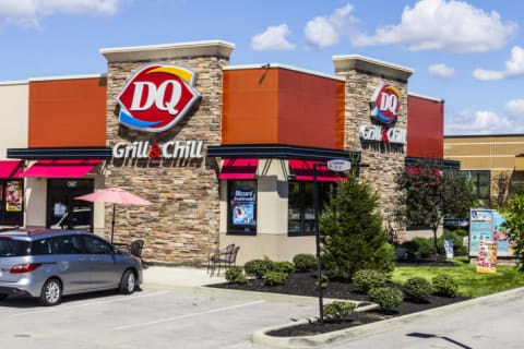 The front exterior of a Dairy Queen restaurant