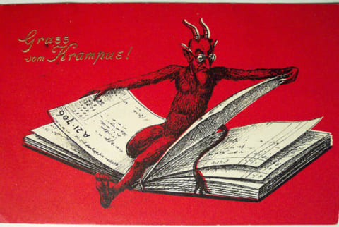 A vintage Krampus card.