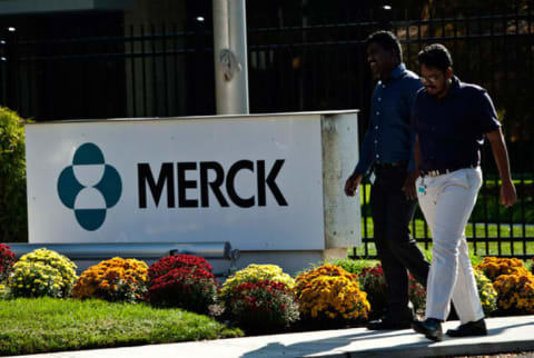 The Merck sign in front of the company's building in New Jersey.