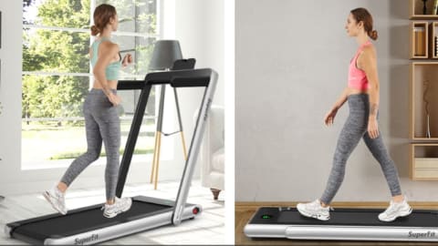 This two-in-one treadmill is also Bluetooth-enabled, so you can play music while you work out.