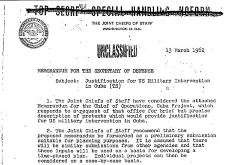 The Operation Northwoods memorandum.