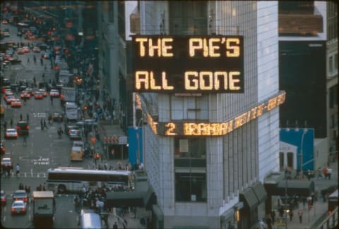 Jane Dickson, Untitled, part of Messages to the Public, Times Square, 1982.