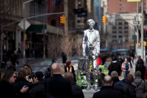 Rob Pruitt, The Andy Monument, Union Square, 2011.