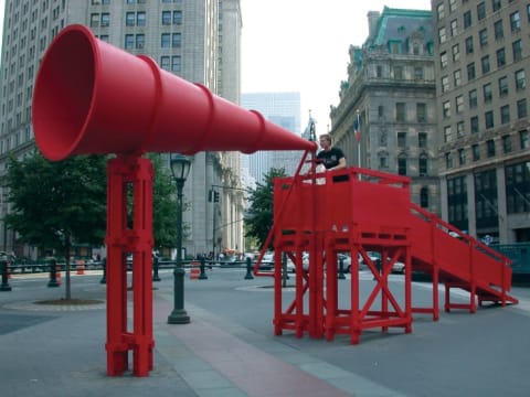 Laurie Hawkinson, Erika Rothenberg, and John Malpede, Freedom of Expression National Monument, 2004, Foley Square.