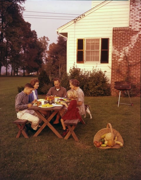 A family in Mendham, New Jersey, in the 1960s