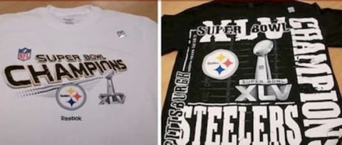 The shirts Steelers fans would have worn if the team had won Super Bowl XLV. 