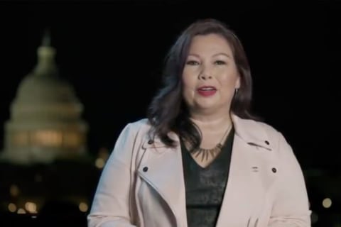 Senator Tammy Duckworth addresses the virtual 2020 Democratic National Convention on August 20, 2020.