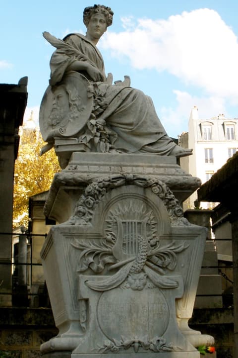 Theophile Gautier's grave in Montmartre Cemetery in Paris.