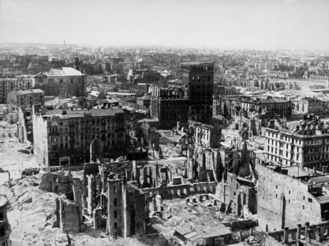 The ruins of Warsaw after a sustained German attack.